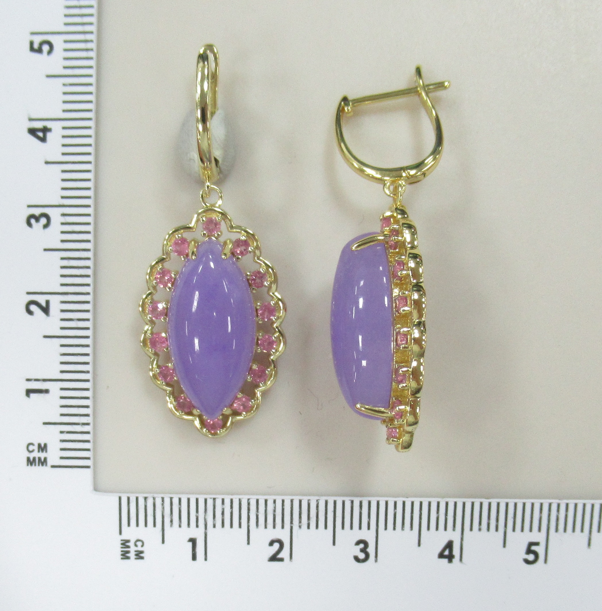 Серебряные серьги с лавандовыми жадеитами